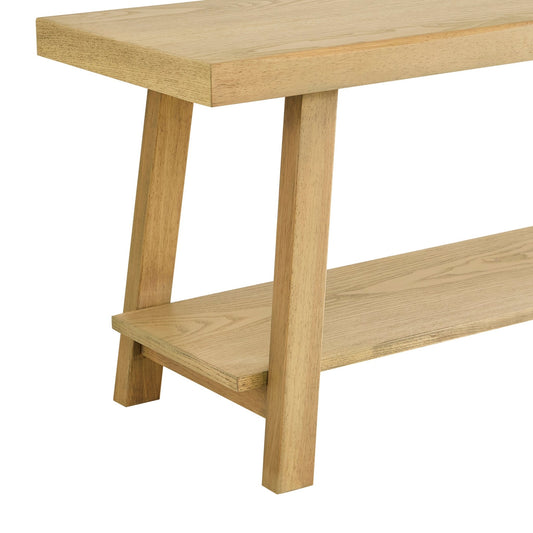 Eliza Wooden Shelf Bench - Light Wood - DUSK