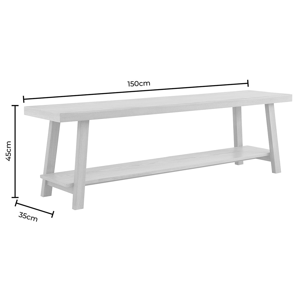 Eliza Wooden Shelf Bench - Light Wood - DUSK