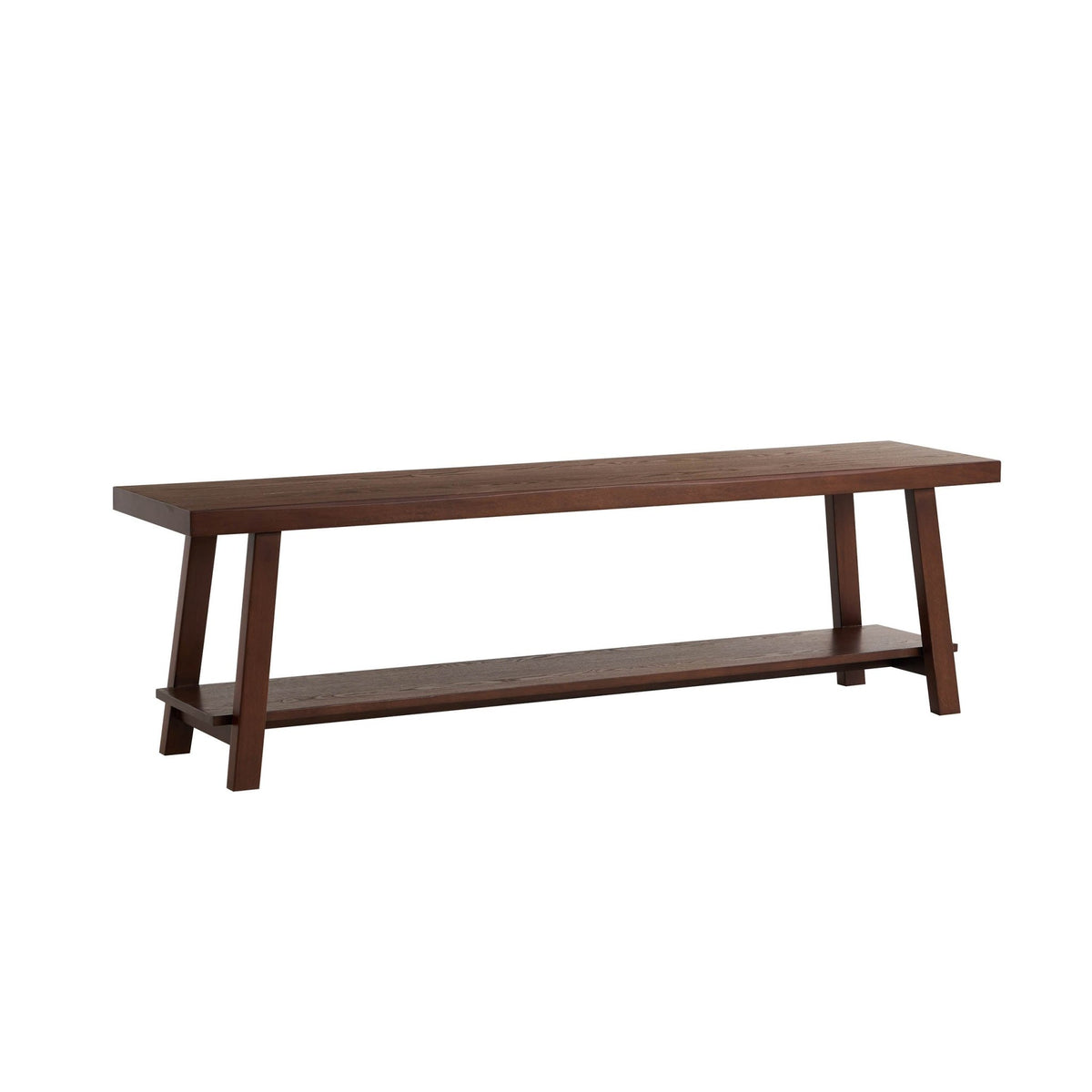 Eliza Wooden Shelf Bench - Walnut - DUSK