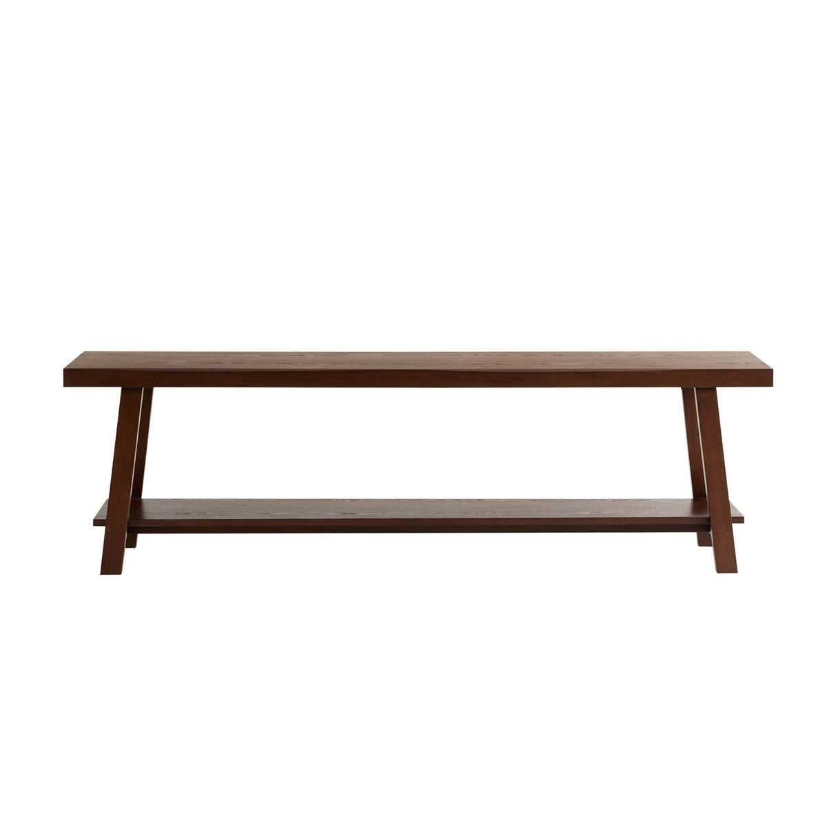 Eliza Wooden Shelf Bench - Walnut - DUSK