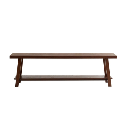 Eliza Wooden Shelf Bench - Walnut - DUSK