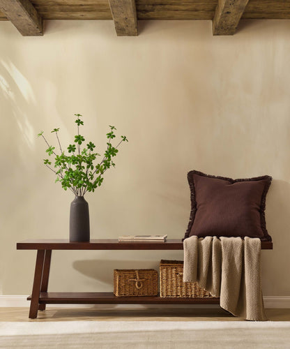 Eliza Wooden Shelf Bench - Walnut - DUSK