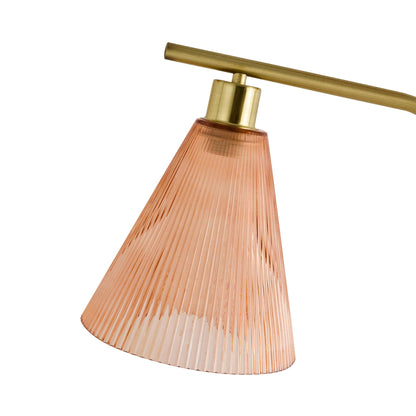 Ella Glass Conical Striped Floor Lamp - Amber - DUSK