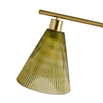 Ella Glass Conical Striped Floor Lamp - Green - DUSK