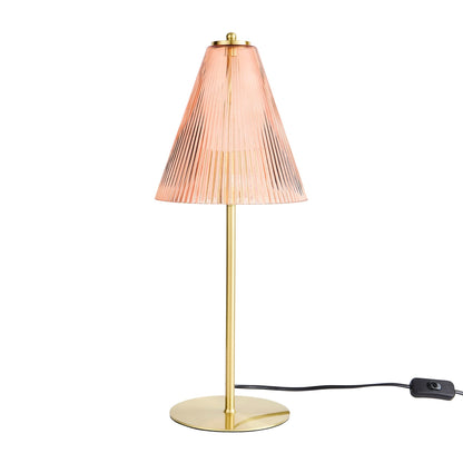Ella Glass Conical Striped Table Lamp - Amber - DUSK