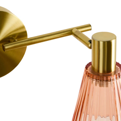 Ella Glass Conical Striped Wall Light - Amber - DUSK