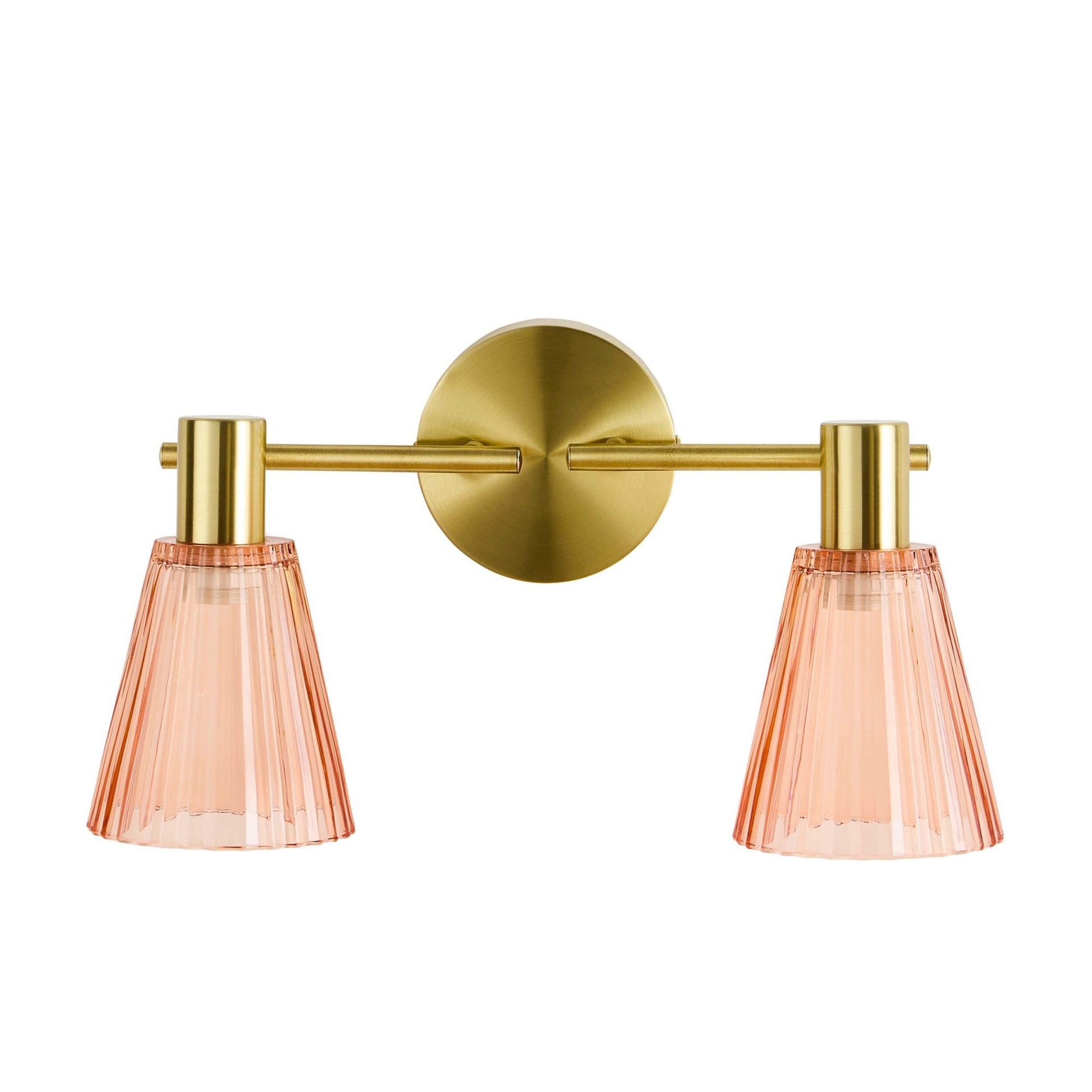 Ella Glass Conical Striped Wall Light - Amber - DUSK