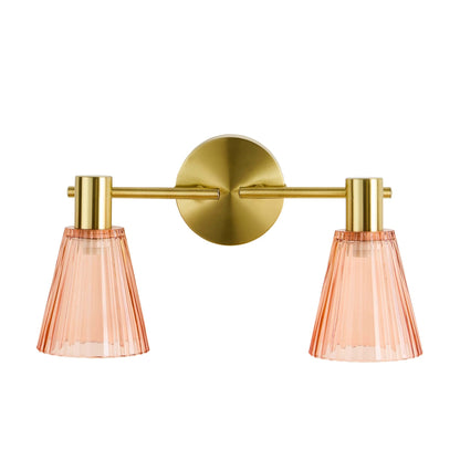 Ella Glass Conical Striped Wall Light - Amber - DUSK