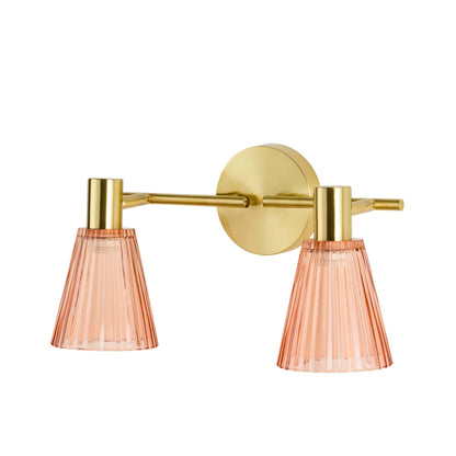 Ella Glass Conical Striped Wall Light - Amber - DUSK
