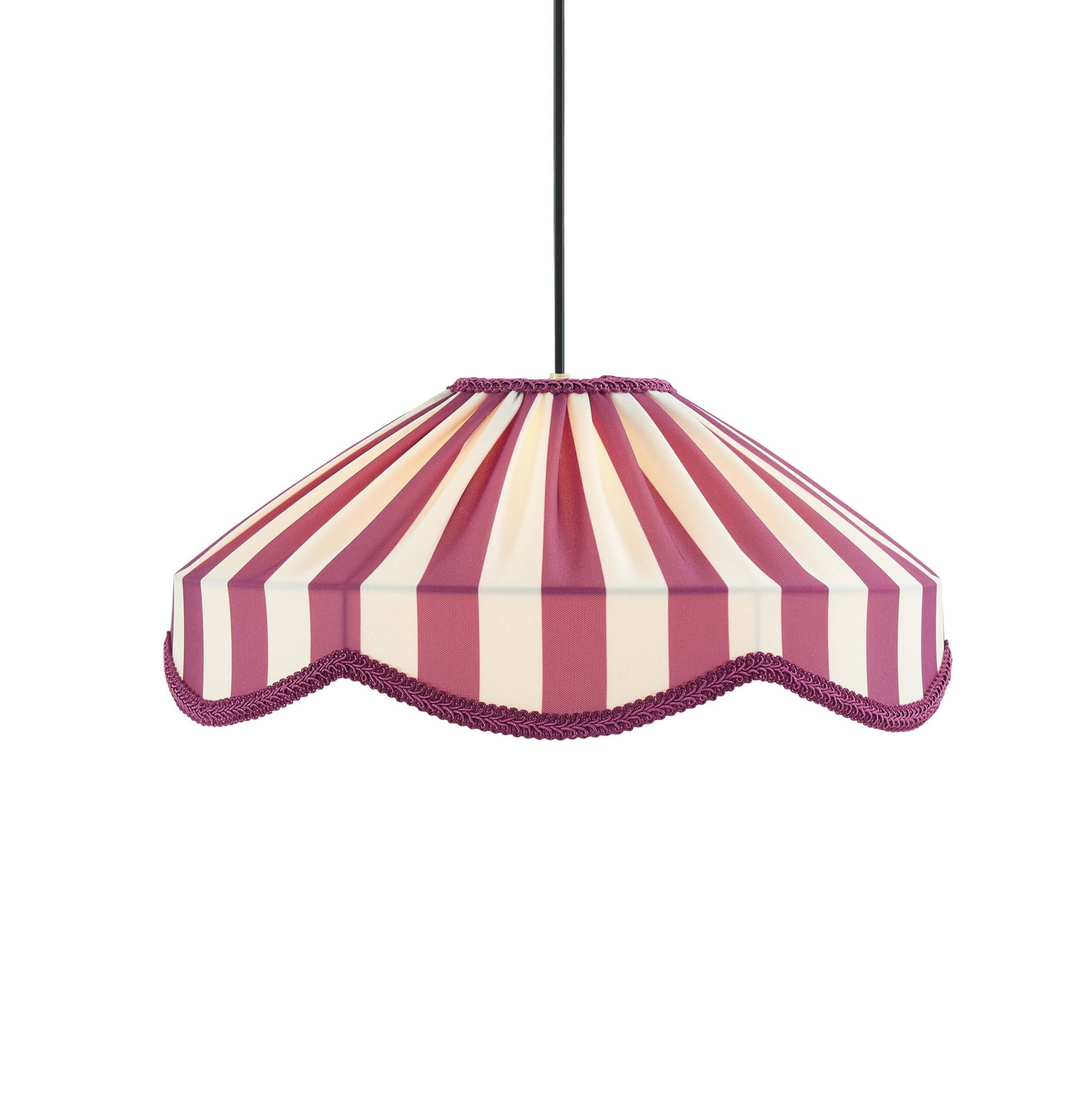 Elliot Linen Scallop Stripe Ceiling Shade - Plum - DUSK