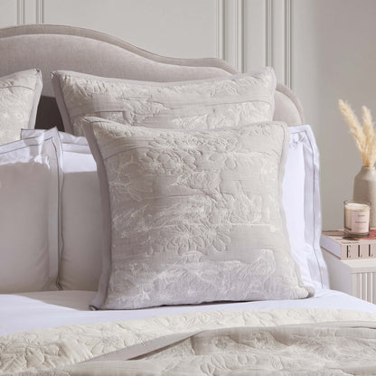 Embroidered Bird Cushion Cover - Cloud Grey - DUSK
