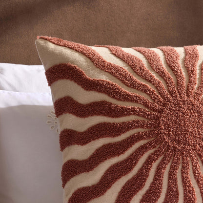 Embroidered Sun Cushion Cover - Burnt Orange - DUSK