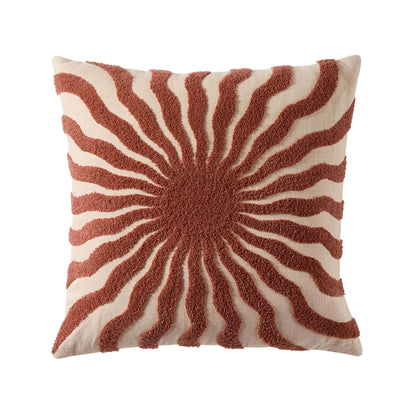 Embroidered Sun Sofa Cushion Cover - Burnt Orange - DUSK