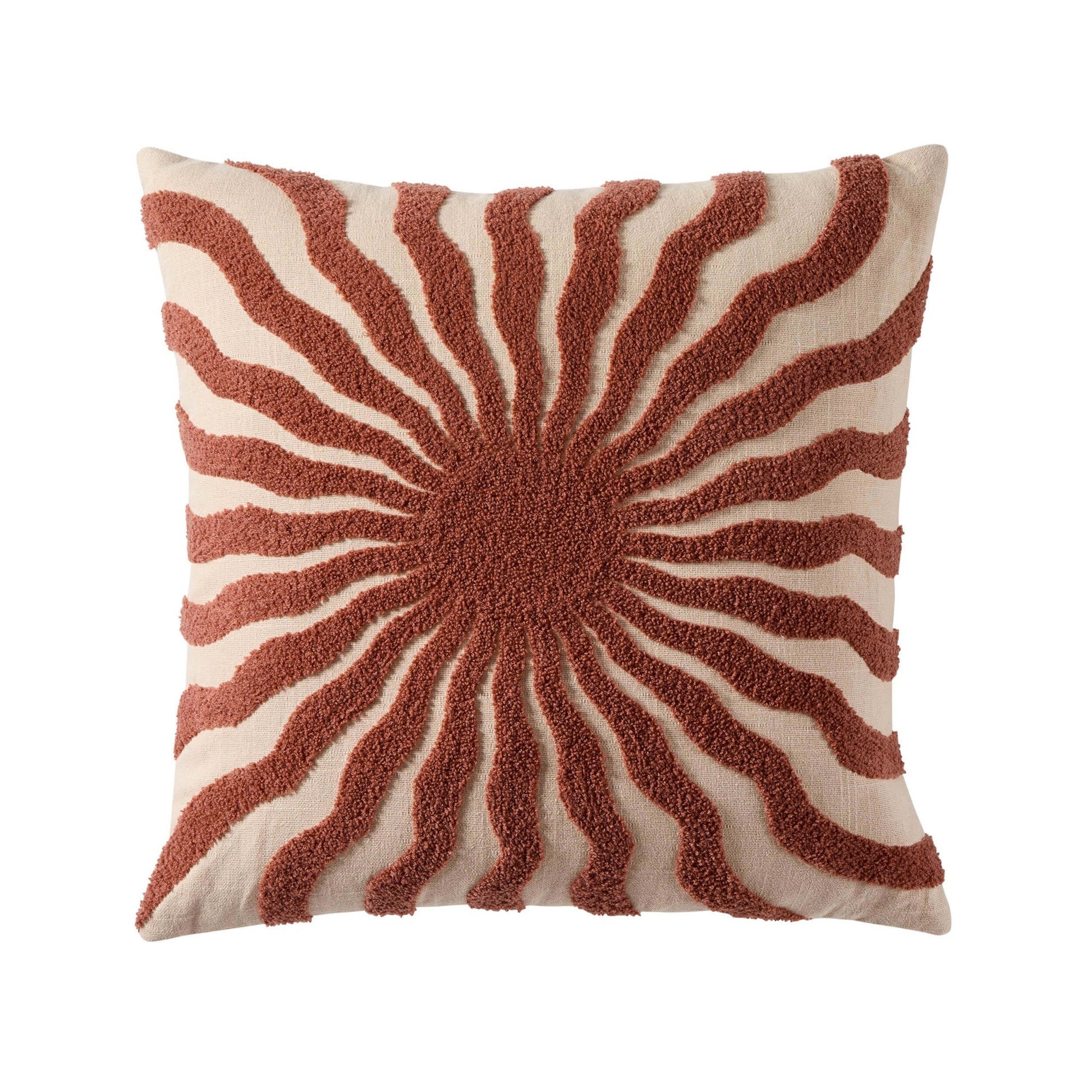 Embroidered Sun Sofa Cushion Cover - Burnt Orange - DUSK