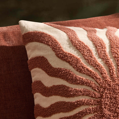 Embroidered Sun Sofa Cushion Cover - Burnt Orange - DUSK