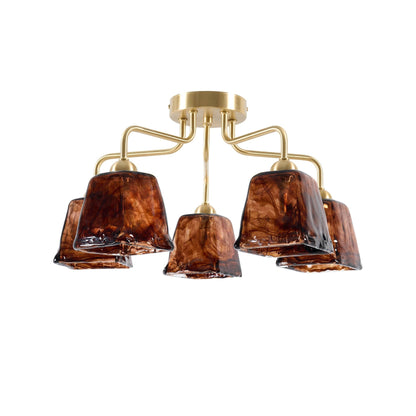 Emery Hammered Glass Pendant - Brown - DUSK