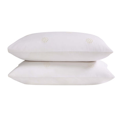 Emily 100% Cotton Broderie Anglaise Duvet Cover & Pillowcase Set - White - DUSK