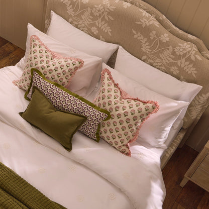 Emily 100% Cotton Broderie Anglaise Duvet Cover & Pillowcase Set - White - DUSK