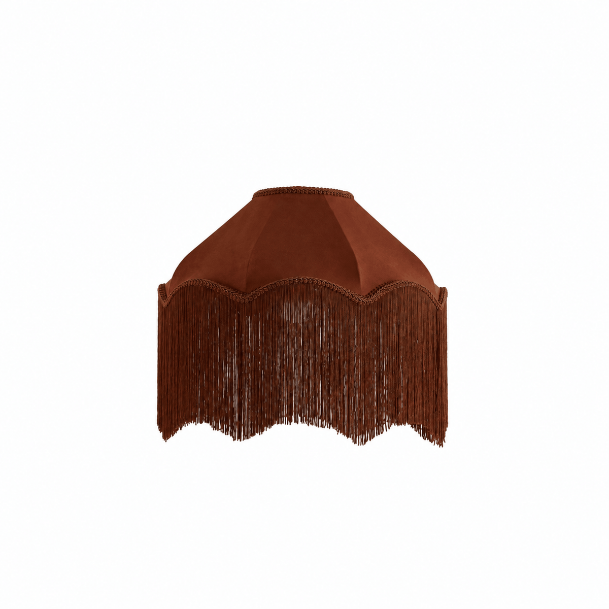 Enzo Suede Tassel Fringe Floor Shade - Burnt Terracotta - DUSK