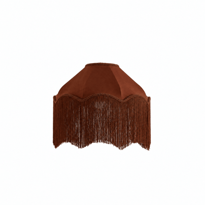 Enzo Suede Tassel Fringe Floor Shade - Burnt Terracotta - DUSK