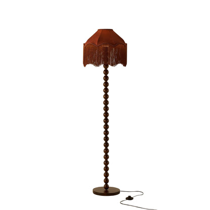 Enzo Suede Tassel Fringe Floor Shade - Burnt Terracotta - DUSK
