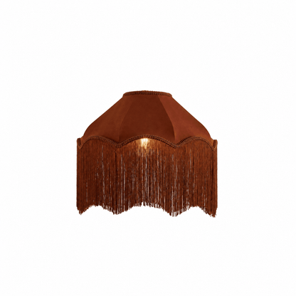 Enzo Suede Tassel Fringe Floor Shade - Burnt Terracotta - DUSK