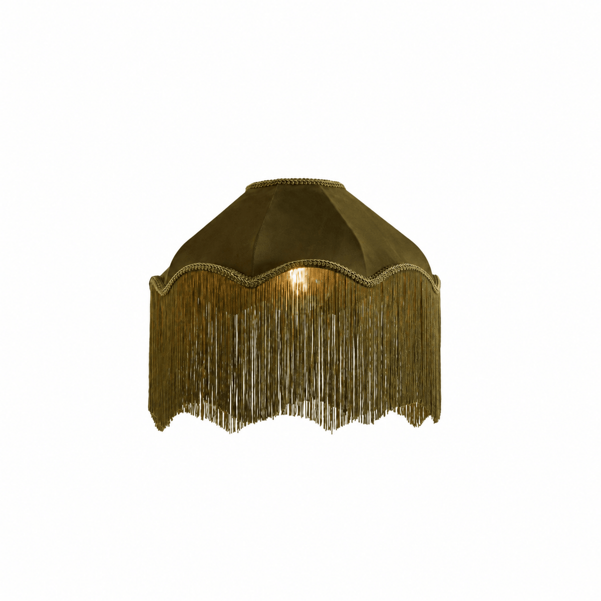 Enzo Suede Tassel Fringe Floor Shade - Rich Green - DUSK
