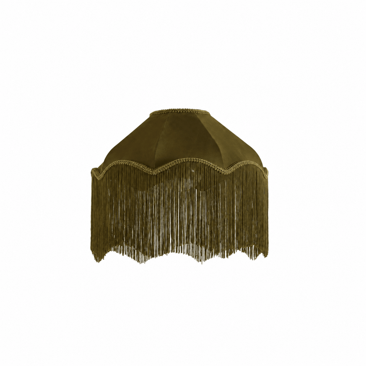 Enzo Suede Tassel Fringe Floor Shade - Rich Green - DUSK