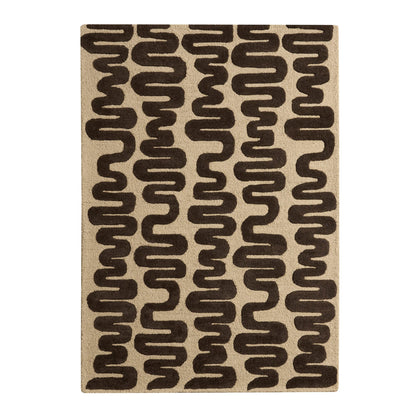 Eric Wool Blend Wavy Pattern Rug - Chocolate - DUSK