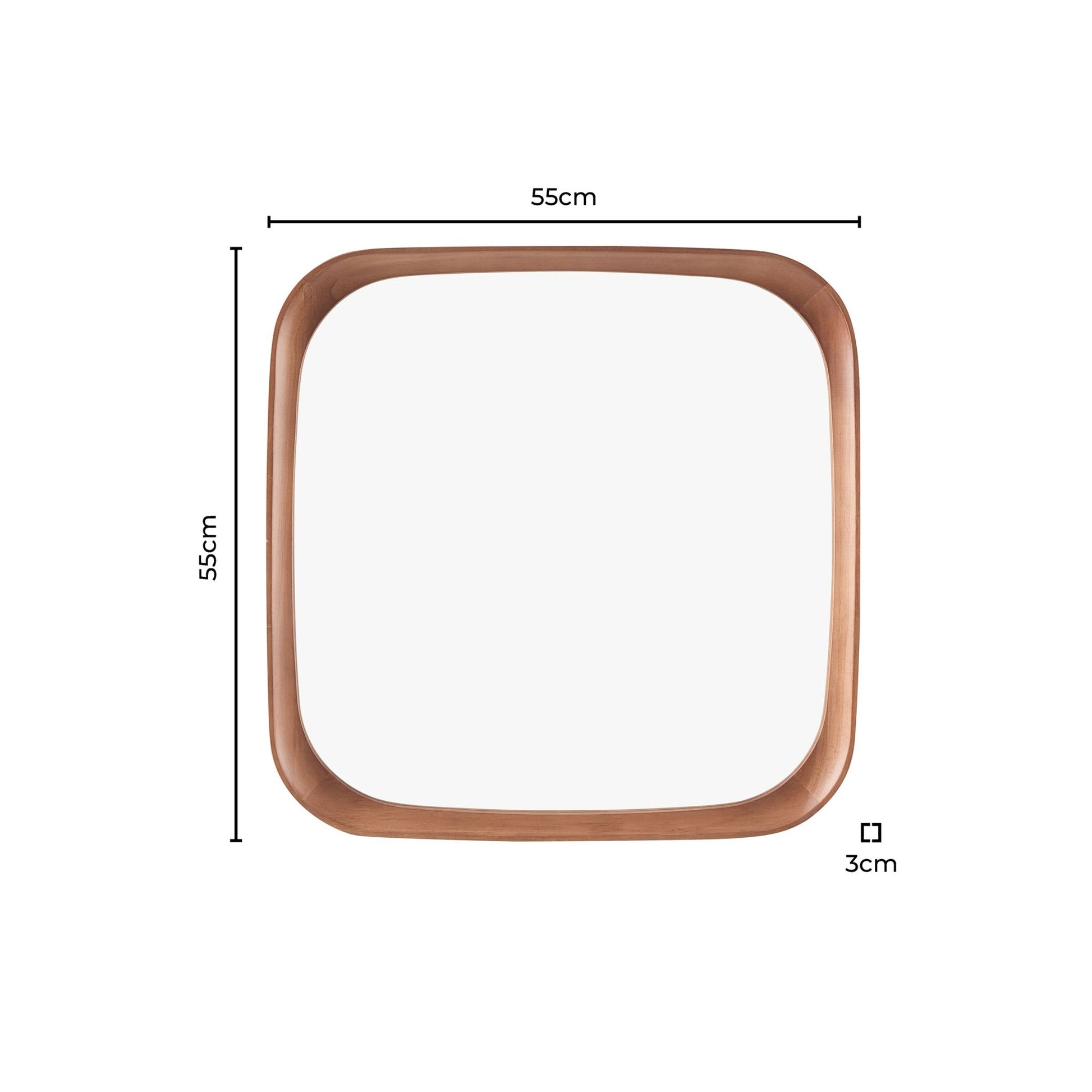 Ernie Retro Square Wood Mirror - Mid Wood - DUSK