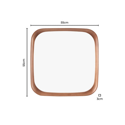 Ernie Retro Square Wood Mirror - Mid Wood - DUSK