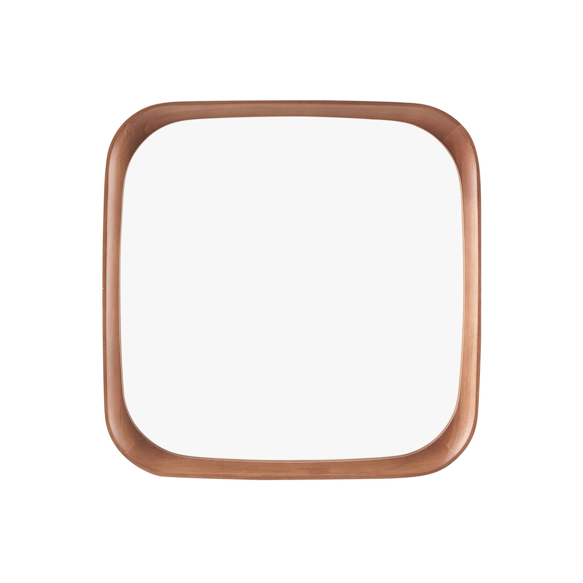 Ernie Retro Square Wood Mirror - Mid Wood - DUSK