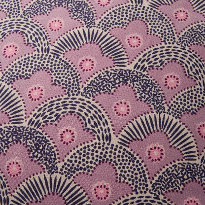 Esme 100% Cotton Printed Scallop Reversible Cushion Cover - Pink - DUSK