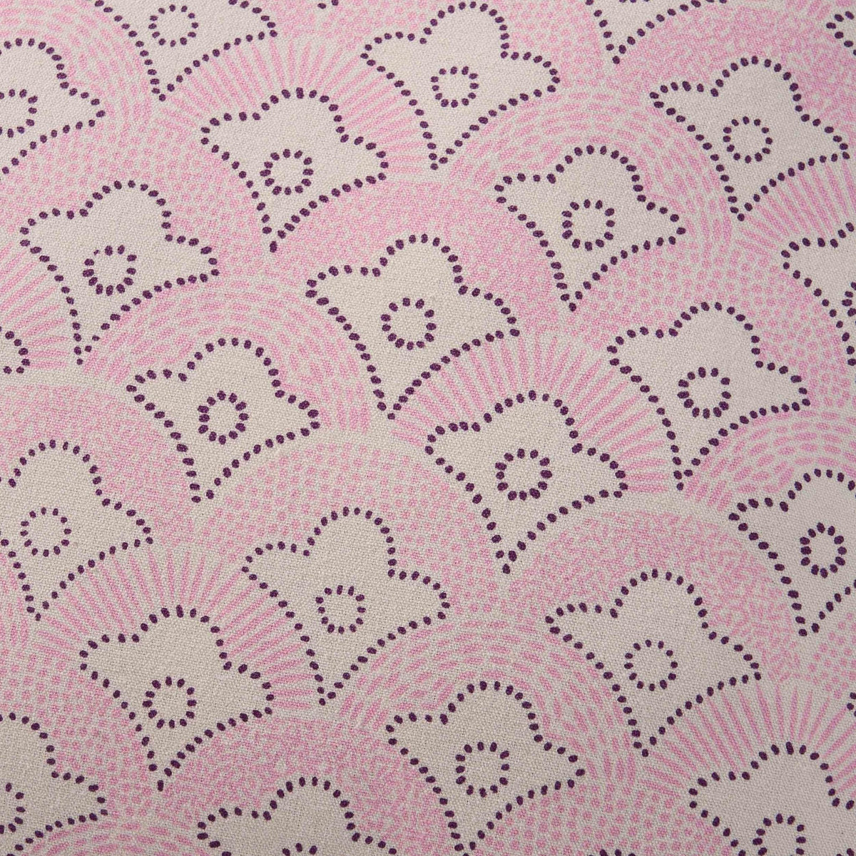 Esme 100% Cotton Printed Scallop Sofa Cushion Cover - Pink - DUSK