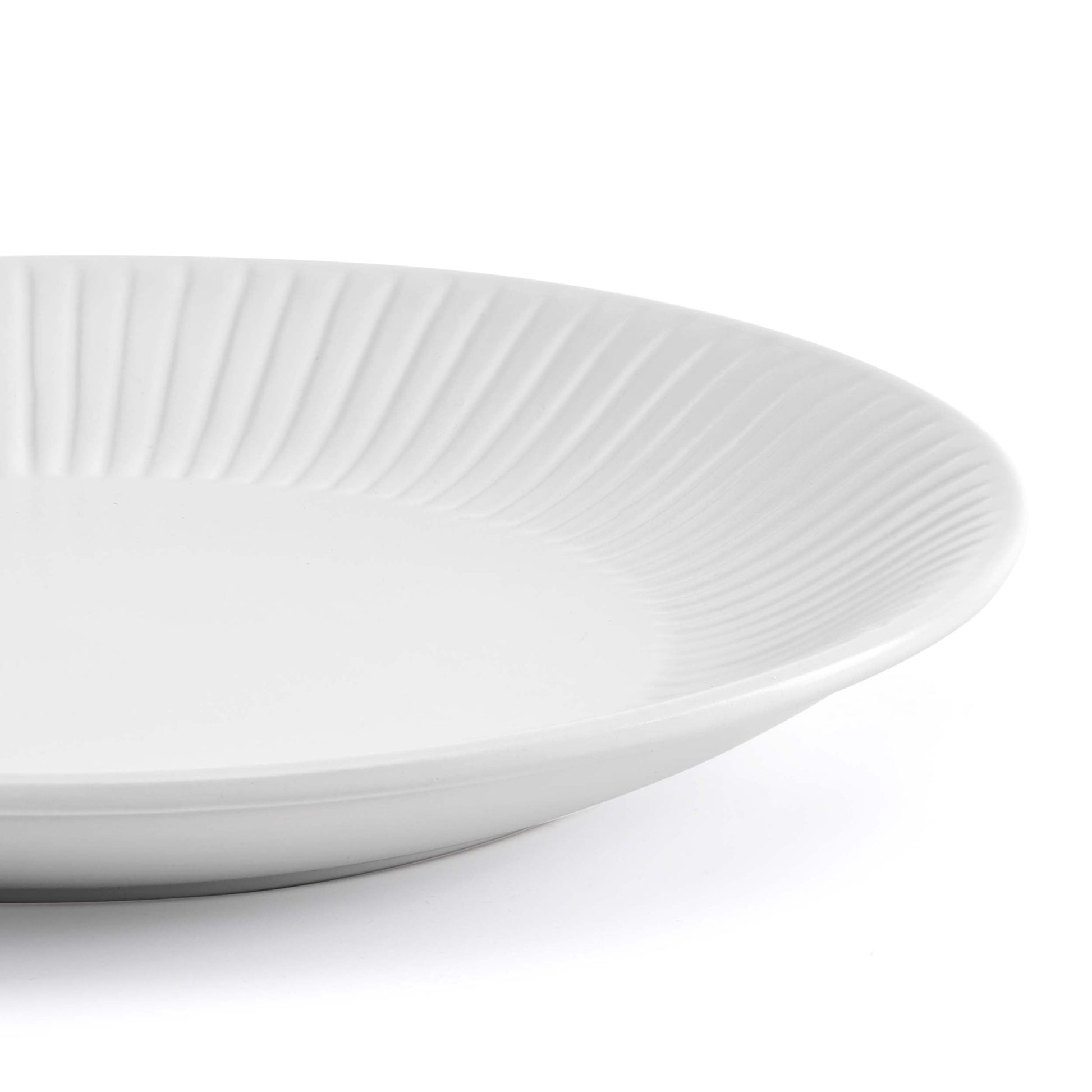 Ethan Embossed Stoneware 12pc Dinner Set - White - DUSK