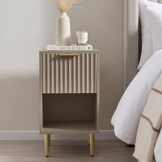 Evie 1 Drawer Nightstand - Taupe - Resource - DUSK