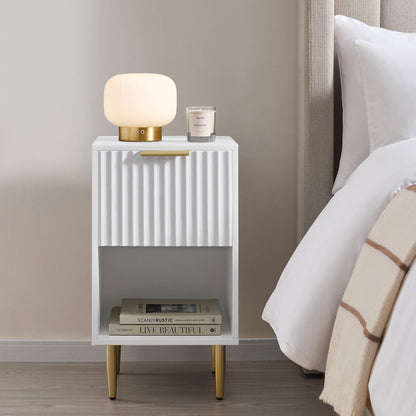 Evie 1 Drawer Nightstand - Warm White - DUSK