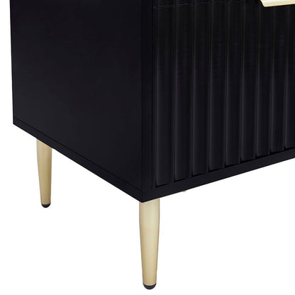 Evie 2 Drawer Bedside Table - Black - DUSK