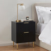 Evie 2 Drawer Bedside Table - Black - DUSK