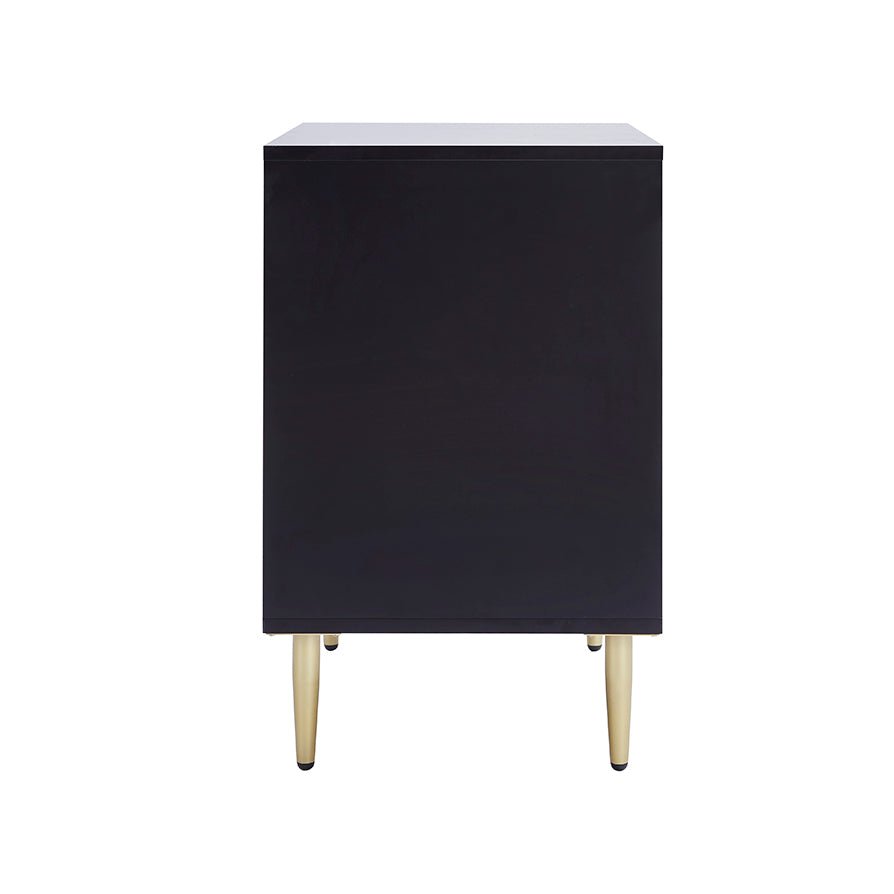 Evie 2 Drawer Bedside Table - Black - DUSK