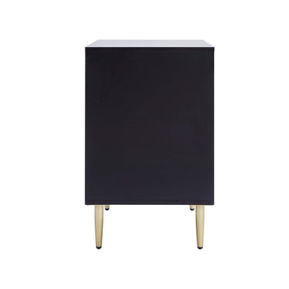 Evie 2 Drawer Bedside Table - Black - DUSK