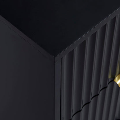Evie 2 Drawer Bedside Table - Black - DUSK