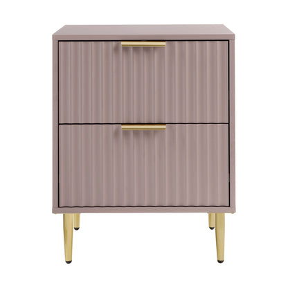 Evie 2 Drawer Bedside Table - Dusty Mauve - DUSK