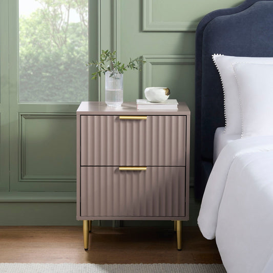 Evie 2 Drawer Bedside Table - Dusty Mauve - DUSK