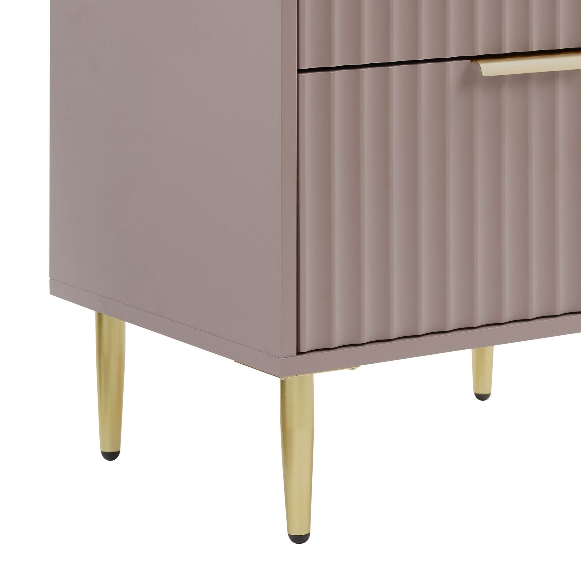 Evie 2 Drawer Bedside Table - Dusty Mauve - DUSK