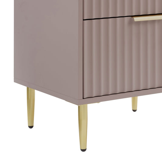 Evie 2 Drawer Bedside Table - Dusty Mauve - DUSK