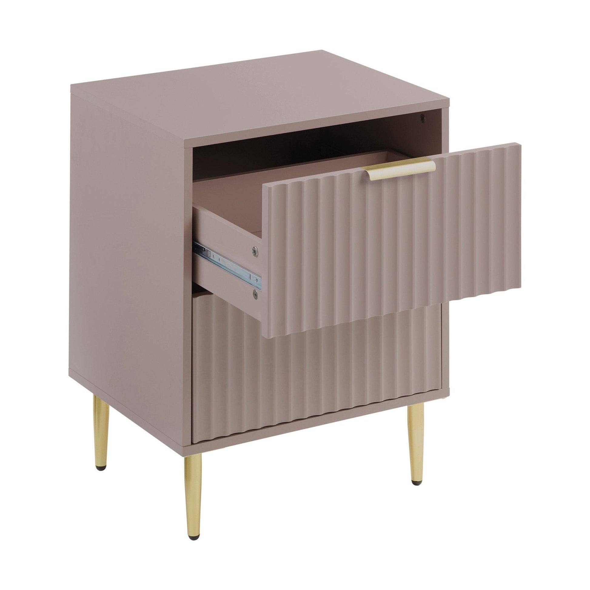 Evie 2 Drawer Bedside Table - Dusty Mauve - DUSK