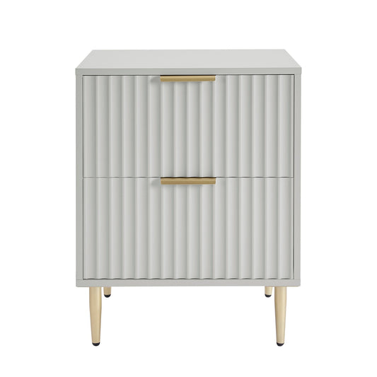 Evie 2 Drawer Bedside Table - Grey - DUSK