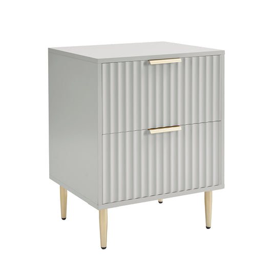 Evie 2 Drawer Bedside Table - Grey - DUSK