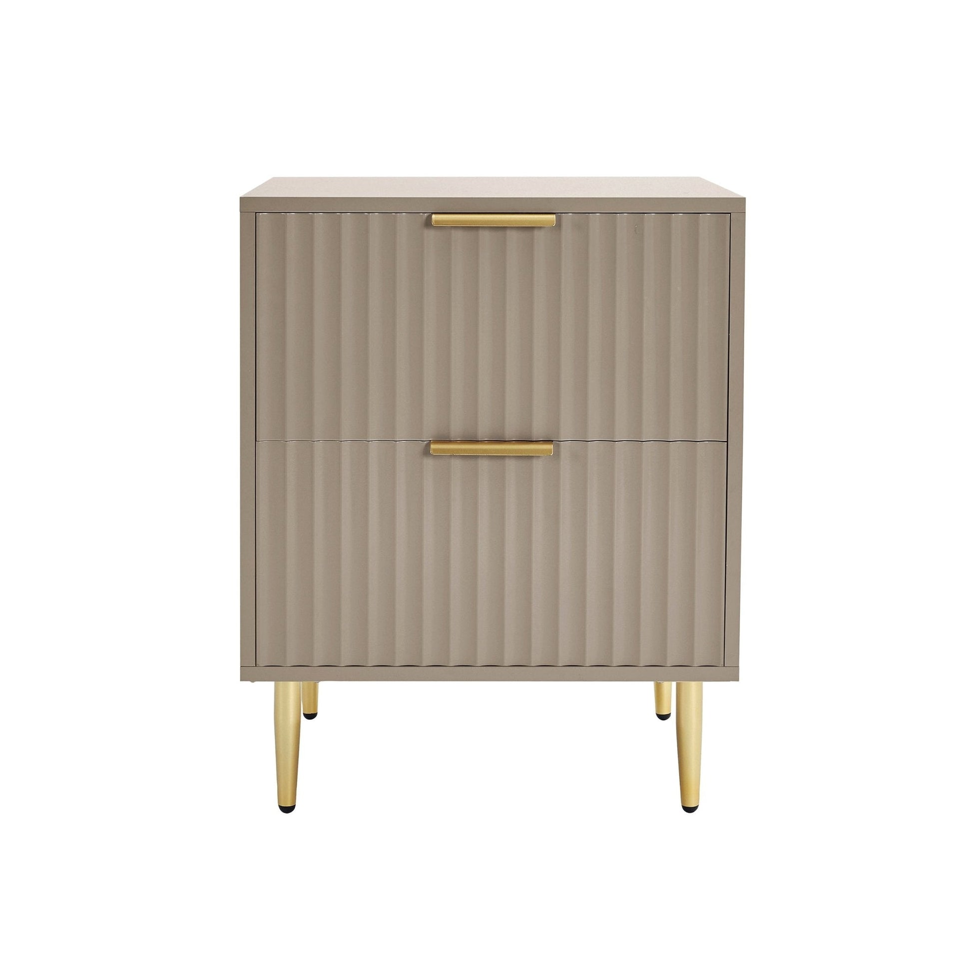 Evie 2 Drawer Bedside Table - Taupe - DUSK